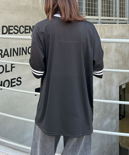 INGNI（イング）の「ナンバリングメッシュチュニック（Tシャツ/カットソー・レディース・ネイビー/ブラック/オフホワイト・M）」の13枚目の写真