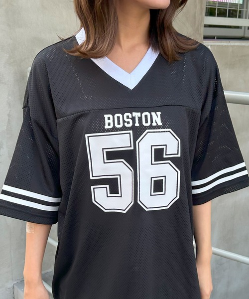 INGNI（イング）の「ナンバリングメッシュチュニック（Tシャツ/カットソー・レディース・ネイビー/ブラック/オフホワイト・M）」の17枚目の写真