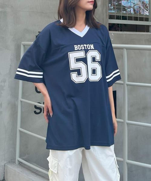 INGNI（イング）の「ナンバリングメッシュチュニック（Tシャツ/カットソー・レディース・ネイビー/ブラック/オフホワイト・M）」の18枚目の写真