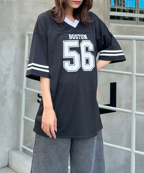 INGNI（イング）の「ナンバリングメッシュチュニック（Tシャツ/カットソー・レディース・ネイビー/ブラック/オフホワイト・M）」の11枚目の写真