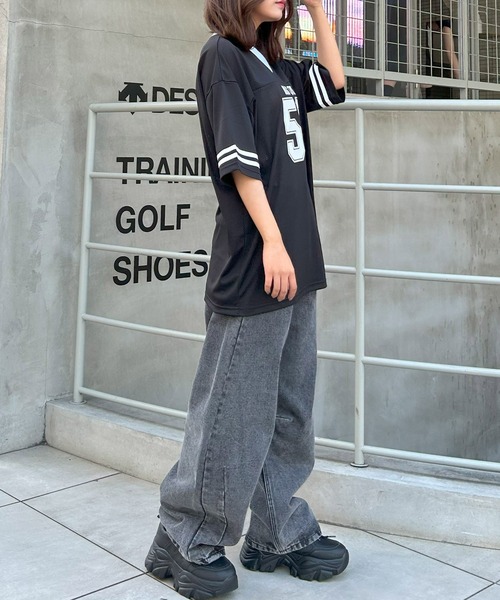 INGNI（イング）の「ナンバリングメッシュチュニック（Tシャツ/カットソー・レディース・ネイビー/ブラック/オフホワイト・M）」の15枚目の写真