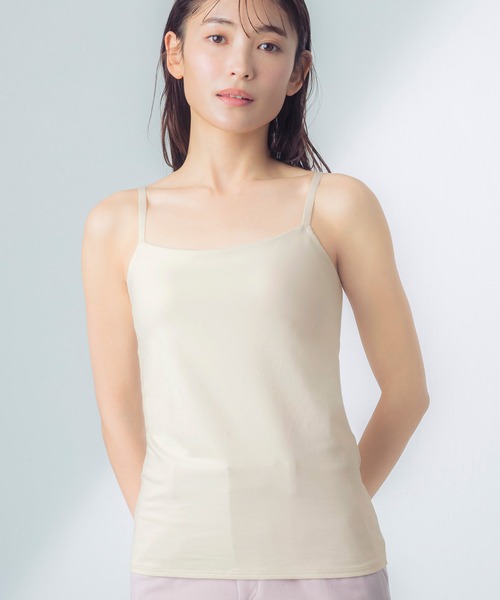 WING（ウイング）の「「シンクロブラトップ 綿混タイプ」　カップ付きキャミソール（インナーウェア/肌着・レディース・ピンク/ネイビー/ベージュ/ダークグレー/ライトブラウン/クリーム/ブラック/バイオレット・M/L/LL/3L/4L/S）」の11枚目の写真