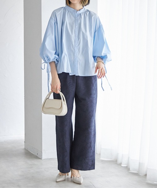 each（イーチ）の「【日本製】ボタニカル柄コットンワイドパンツ（その他パンツ・レディース・ブラック/ネイビー/グリーン・FREE）」の14枚目の写真