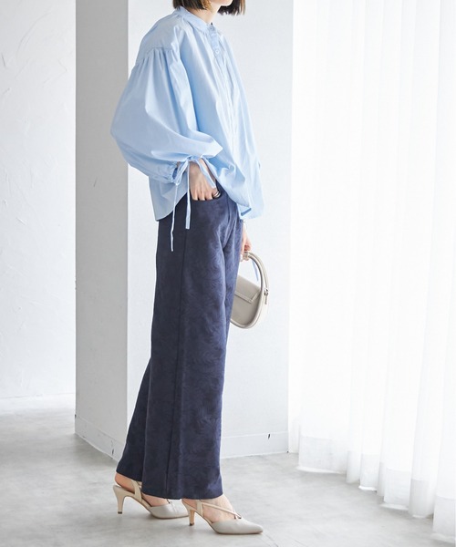 each（イーチ）の「【日本製】ボタニカル柄コットンワイドパンツ（その他パンツ・レディース・ブラック/ネイビー/グリーン・FREE）」の17枚目の写真