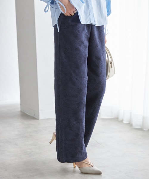 each（イーチ）の「【日本製】ボタニカル柄コットンワイドパンツ（その他パンツ・レディース・ブラック/ネイビー/グリーン・FREE）」の11枚目の写真