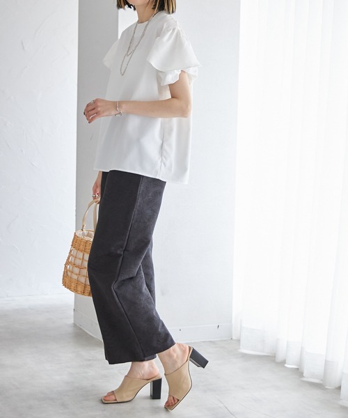 each（イーチ）の「【日本製】ボタニカル柄コットンワイドパンツ（その他パンツ・レディース・ブラック/ネイビー/グリーン・FREE）」の22枚目の写真