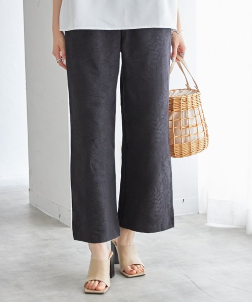 each（イーチ）の「【日本製】ボタニカル柄コットンワイドパンツ（その他パンツ・レディース・ブラック/ネイビー/グリーン・FREE）」の18枚目の写真