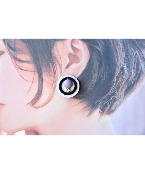tone（トーン）の「【mauvelily】おえかきプレート(MA)（イヤリング・レディース・ホワイト・FREE）」の4枚目の写真
