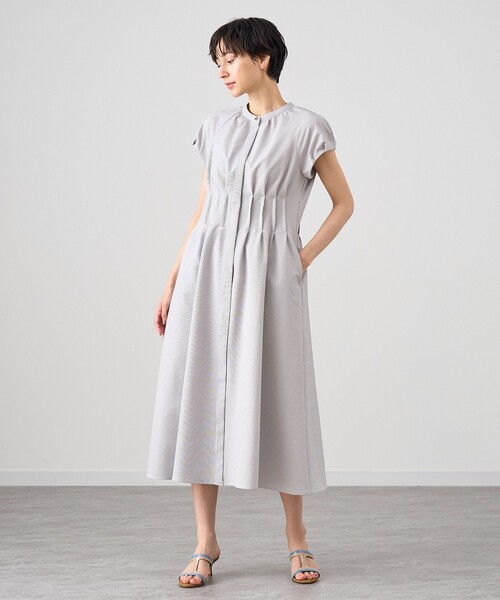 サッカーストレッチパフ袖 ワンピース（ワンピース）｜ANAYI（アナイ）