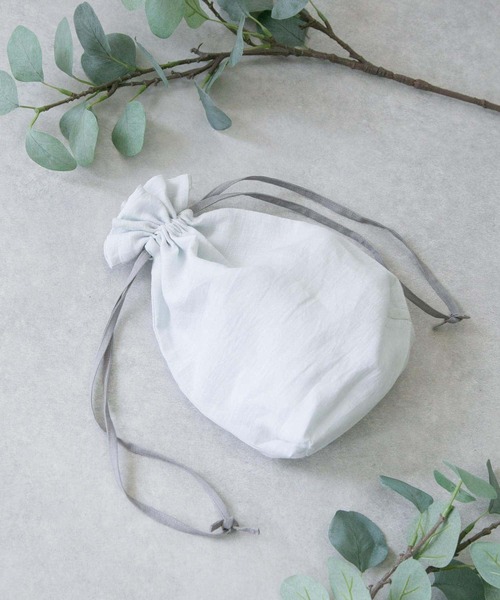 WEB限定』『別注』miiThaaii×DOORS バイカラーリネン巾着M