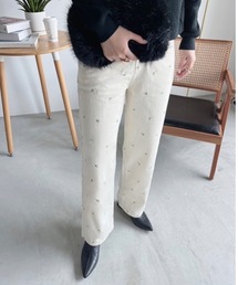 paravion | 小花柄刺繍デニムパンツ(デニムパンツ)