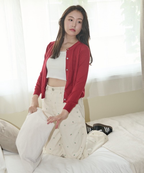 paravion（パラビオン）の「小花柄刺繍デニムパンツ（デニムパンツ・レディース・ネイビー/ホワイト/ブラック・SMALL/MEDIUM/LARGE）」の15枚目の写真