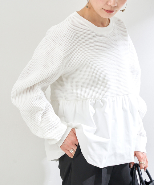 B.C STOCK（ベーセーストック）の「バルーンヘムワッフル編みプル