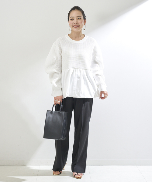 B.C STOCK（ベーセーストック）の「バルーンヘムワッフル編みプル