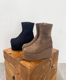 MAJESTIC LEGON | 厚底ストレッチショートブーツ(ブーツ)