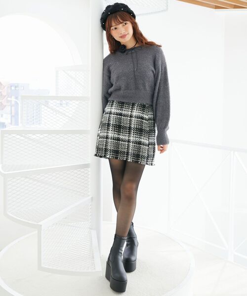 MAJESTIC LEGON（マジェスティックレゴン）の「厚底ストレッチショートブーツ（ブーツ・レディース・ブラウン/ブラック/ブラック系その他・LARGE/MEDIUM/X-LARGE）」の6枚目の写真