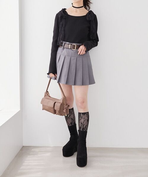 MAJESTIC LEGON（マジェスティックレゴン）の「厚底ストレッチショートブーツ（ブーツ・レディース・ブラウン/ブラック/ブラック系その他・LARGE/MEDIUM/X-LARGE）」の21枚目の写真