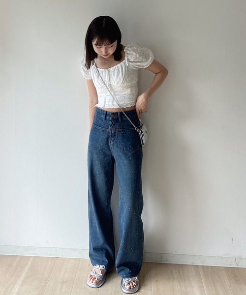 RiLi（リリ）の「キラキラスタッズデニム【RL】（デニムパンツ・レディース・ブルー・M/S/XS）」の16枚目の写真