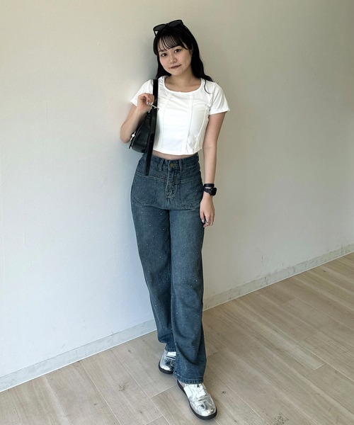 キラキラスタッズデニム【RL】（デニムパンツ）｜RiLi（リリ）の