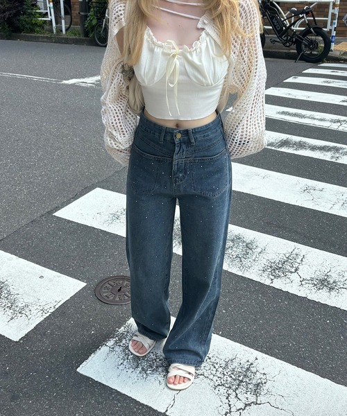 RiLi（リリ）の「キラキラスタッズデニム【RL】（デニムパンツ・レディース・ブルー・M/S/XS）」の9枚目の写真
