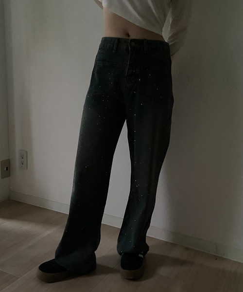 RiLi（リリ）の「キラキラスタッズデニム【RL】（デニムパンツ・レディース・ブルー・M/S/XS）」の4枚目の写真