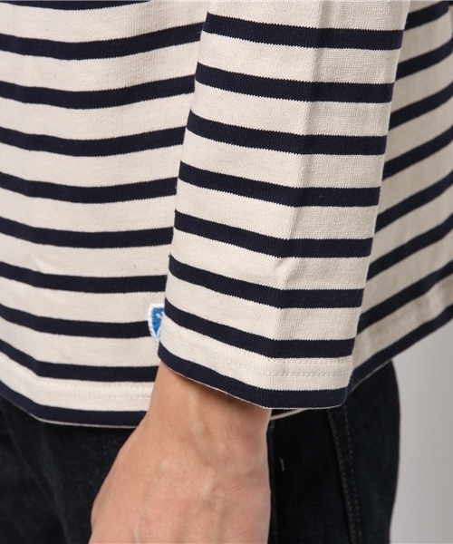 ORCIVAL（オーシバル）の「【ORCIVAL】オーシバルボーダープルオーバー（Tシャツ/カットソー・メンズ・ホワイト/ネイビー/レッド/ベージュ・MEDIUM/LARGE）」の9枚目の写真