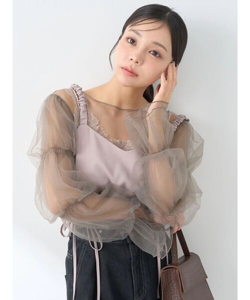 earth music&ecology(アースミュージックアンドエコロジー)の「袖デザインシアープルオーバー(Tシャツ/カットソー・レディース・サックスブルー/グレイッシュベージュ/ブラック/アイボリー・FREE)」の5枚目の写真