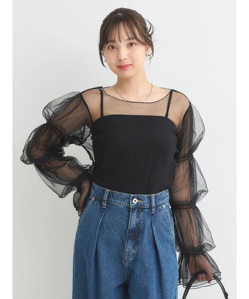 earth music&ecology(アースミュージックアンドエコロジー)の「袖デザインシアープルオーバー(Tシャツ/カットソー・レディース・サックスブルー/グレイッシュベージュ/ブラック/アイボリー・FREE)」の11枚目の写真
