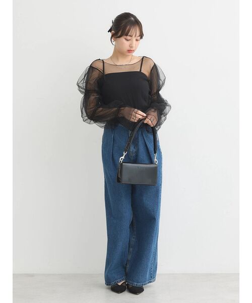 earth music&ecology(アースミュージックアンドエコロジー)の「袖デザインシアープルオーバー(Tシャツ/カットソー・レディース・サックスブルー/グレイッシュベージュ/ブラック/アイボリー・FREE)」の14枚目の写真