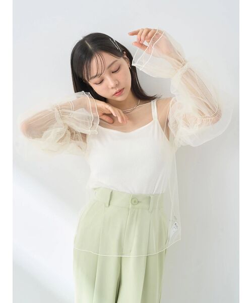 earth music&ecology(アースミュージックアンドエコロジー)の「袖デザインシアープルオーバー(Tシャツ/カットソー・レディース・サックスブルー/グレイッシュベージュ/ブラック/アイボリー・FREE)」の17枚目の写真