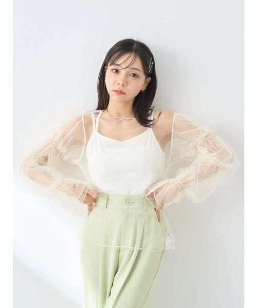earth music&ecology(アースミュージックアンドエコロジー)の「袖デザインシアープルオーバー(Tシャツ/カットソー・レディース・サックスブルー/グレイッシュベージュ/ブラック/アイボリー・FREE)」の18枚目の写真