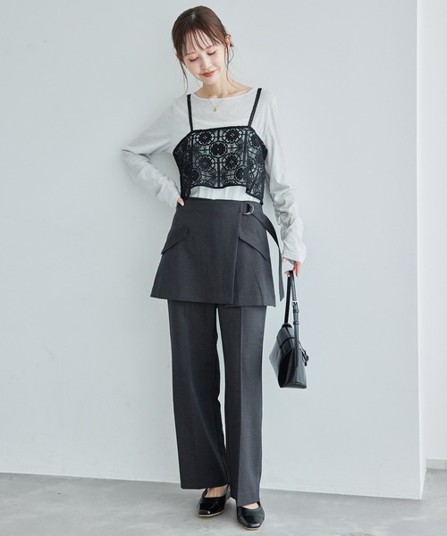 ROPE' PICNIC（ロペピクニック）の「レイヤードレースビスチェ（キャミソール・レディース・ブラック/オフホワイト/イエロー系その他3・FREE）」の17枚目の写真