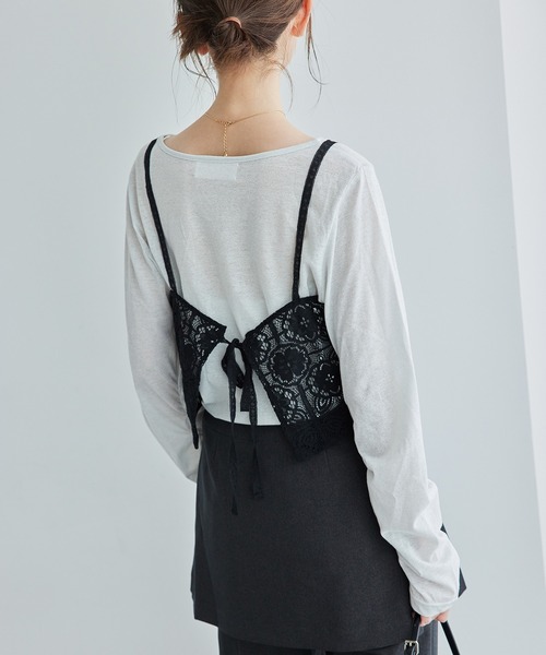 ROPE' PICNIC（ロペピクニック）の「レイヤードレースビスチェ（キャミソール・レディース・ブラック/オフホワイト/イエロー系その他3・FREE）」の19枚目の写真