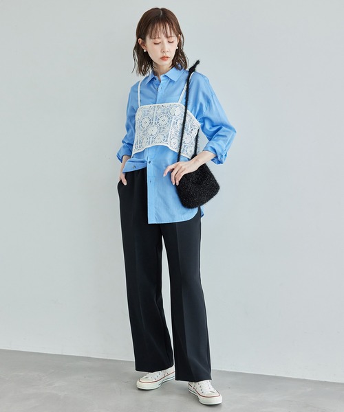 ROPE' PICNIC（ロペピクニック）の「レイヤードレースビスチェ（キャミソール・レディース・ブラック/オフホワイト/イエロー系その他3・FREE）」の20枚目の写真