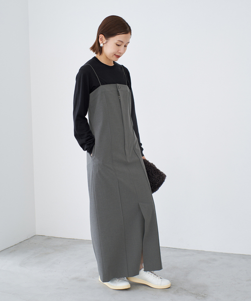 未使用　イエナ　ベアトップ キャミワンピース　グレー IENA（イエナ）の「ベアトップ キャミワンピース（ワンピース）」 - WEAR