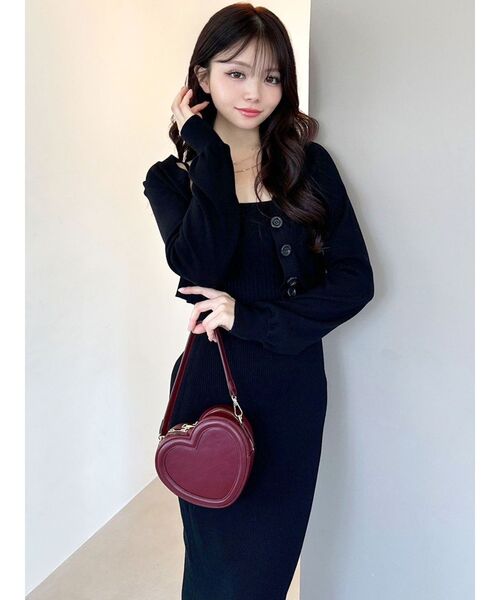 RESEXXY（リゼクシー）の「ハートコンパクトバッグ（ショルダーバッグ・レディース・ブラック/レッド・FREE）」の5枚目の写真