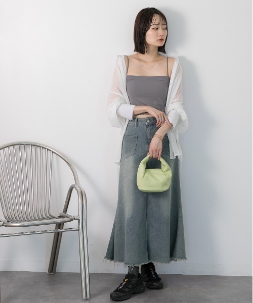 ad thie(アドティエ)の「カップ付ブラトップキャミ(キャミソール・レディース・オフホワイト/ブラック/グレー・FREE)」の20枚目の写真