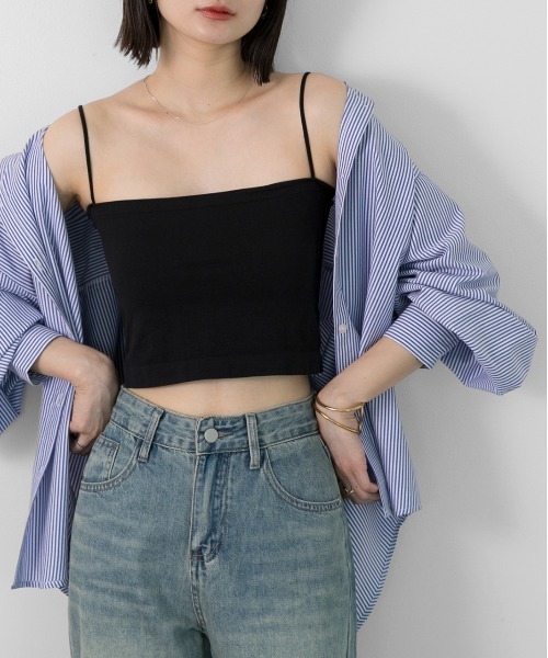 ad thie(アドティエ)の「カップ付ブラトップキャミ(キャミソール・レディース・オフホワイト/ブラック/グレー・FREE)」の14枚目の写真