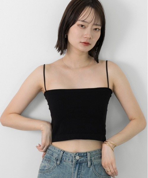ad thie(アドティエ)の「カップ付ブラトップキャミ(キャミソール・レディース・オフホワイト/ブラック/グレー・FREE)」の16枚目の写真