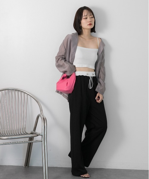 ad thie(アドティエ)の「カップ付ブラトップキャミ(キャミソール・レディース・オフホワイト/ブラック/グレー・FREE)」の5枚目の写真