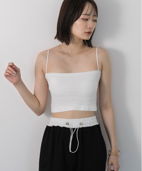 ad thie(アドティエ)の「カップ付ブラトップキャミ(キャミソール・レディース・オフホワイト/ブラック/グレー・FREE)」の7枚目の写真