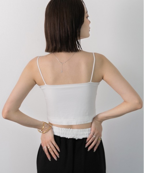 ad thie(アドティエ)の「カップ付ブラトップキャミ(キャミソール・レディース・オフホワイト/ブラック/グレー・FREE)」の9枚目の写真