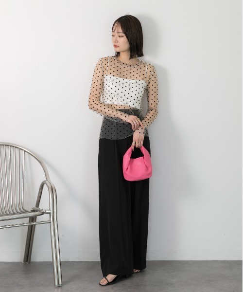 ad thie(アドティエ)の「カップ付ブラトップキャミ(キャミソール・レディース・オフホワイト/ブラック/グレー・FREE)」の10枚目の写真