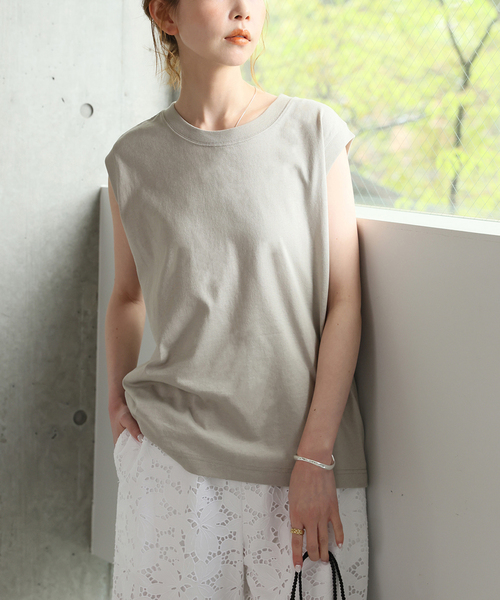 JOURNAL STANDARD(ジャーナルスタンダード)の「《追加4》汗ジミ防止天竺ノースリーブ(Tシャツ/カットソー・レディース・グレー/ホワイト/ブラック・FREE)」の21枚目の写真