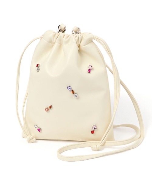 LAKOLE（ラコレ）の「ビジュー巾着ショルダーバッグ / 132248（ショルダーバッグ・レディース・ブラック/オフホワイト・FREE）」の16枚目の写真