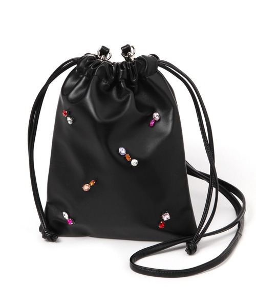 LAKOLE（ラコレ）の「ビジュー巾着ショルダーバッグ / 132248（ショルダーバッグ・レディース・ブラック/オフホワイト・FREE）」の15枚目の写真