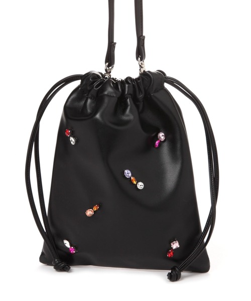 LAKOLE（ラコレ）の「ビジュー巾着ショルダーバッグ / 132248（ショルダーバッグ・レディース・ブラック/オフホワイト・FREE）」の13枚目の写真