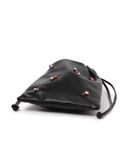 LAKOLE（ラコレ）の「ビジュー巾着ショルダーバッグ / 132248（ショルダーバッグ・レディース・ブラック/オフホワイト・FREE）」の10枚目の写真
