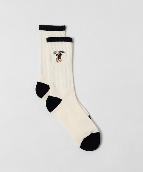 WEGO（ウィゴー）の「WEGO/別注NEWJACK刺繍ソックス（ソックス/靴下・メンズ・ブラック/オフホワイト・25-27CM）」の7枚目の写真