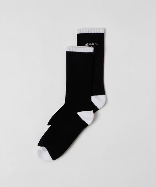 WEGO（ウィゴー）の「WEGO/別注NEWJACK刺繍ソックス（ソックス/靴下・メンズ・ブラック/オフホワイト・25-27CM）」の9枚目の写真